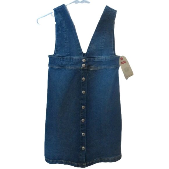 Levi's Girl's size 8 Regular Bristol Jean Snap Up Jumper Dress NWT - Picture 1 of 7